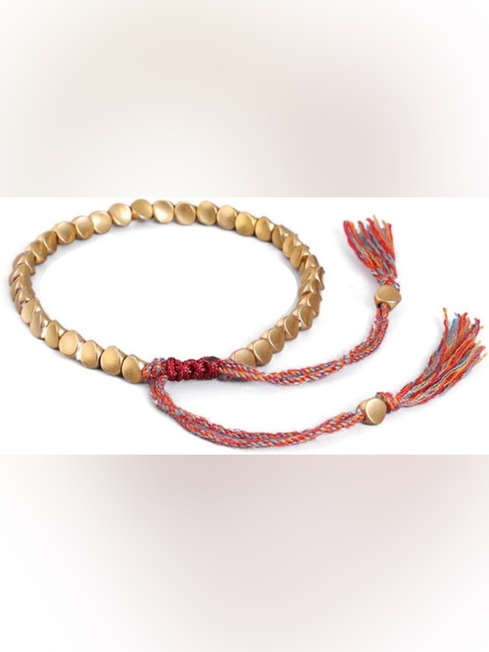 Plunder NWT Gold Beaded Bracelet with Multicolor Cord
